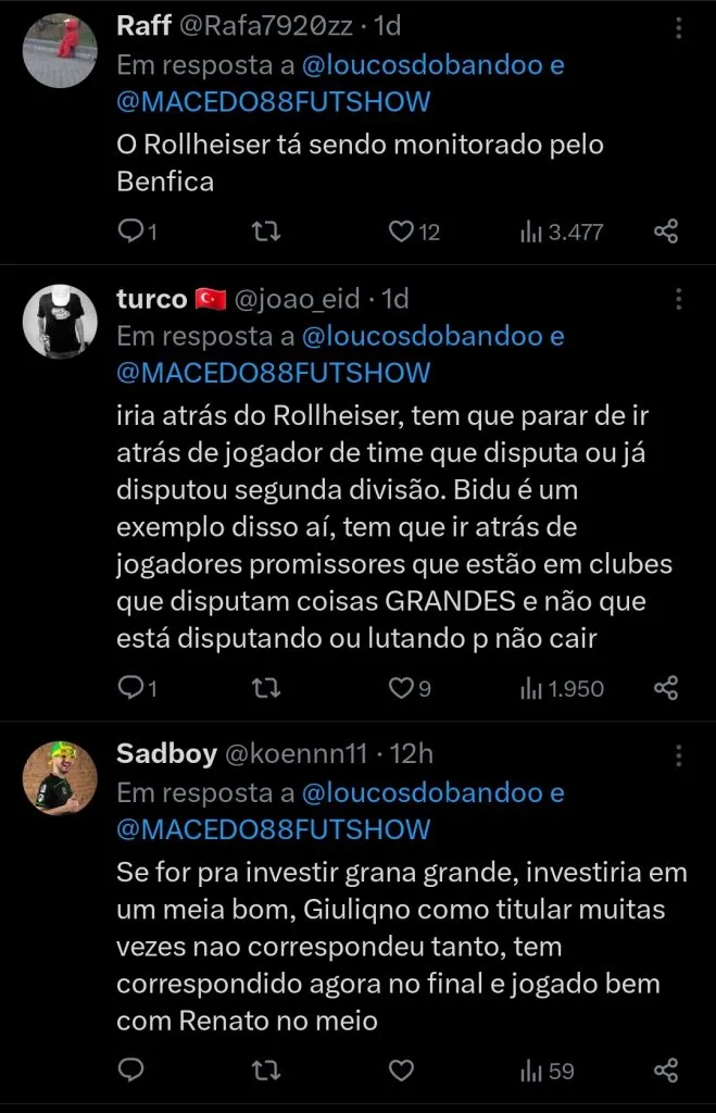 Repercussão via Twitter