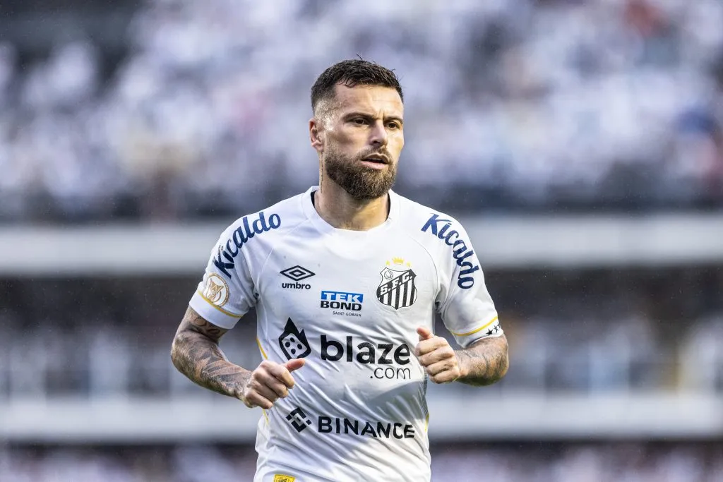 Lucas Lima pelo Santos. Foto: Abner Dourado/AGIF