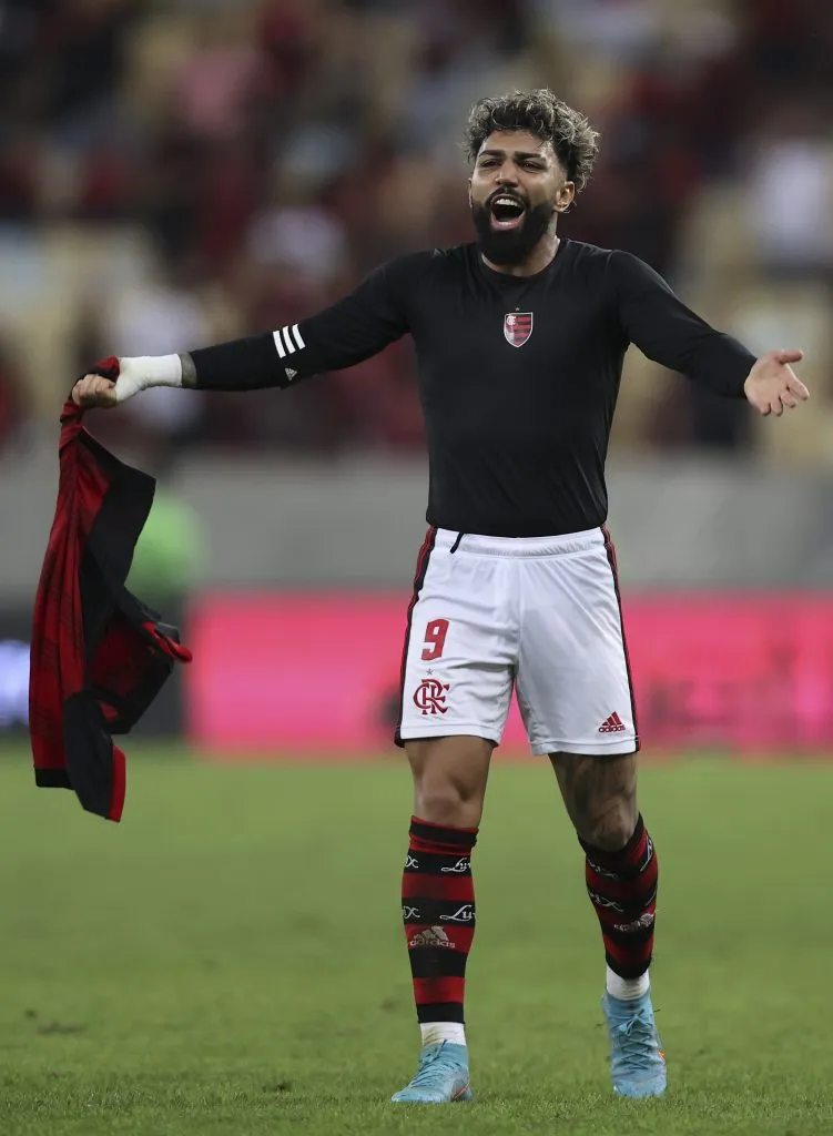 Gabigol comemora gol pelo Flamengo. Foto: Buda Mendes/Getty Images