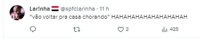 Torcida comenta sobre provocação de Luciano