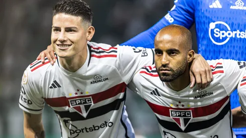 James e Lucas Moura. Foto: Abner Dourado/AGIF