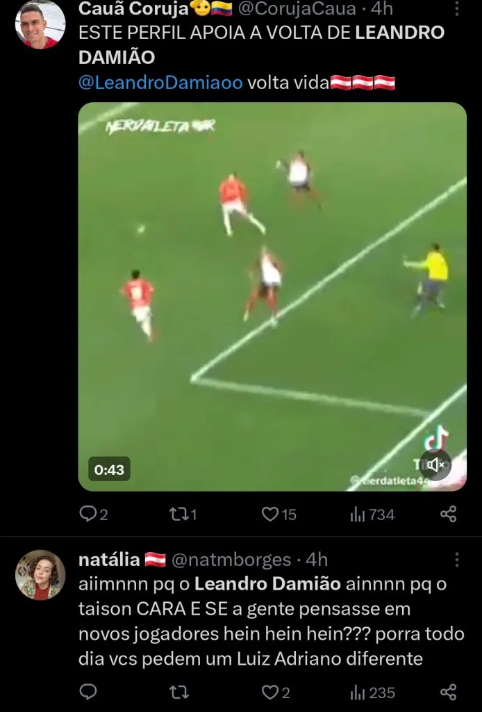 Repercussão via Twitter