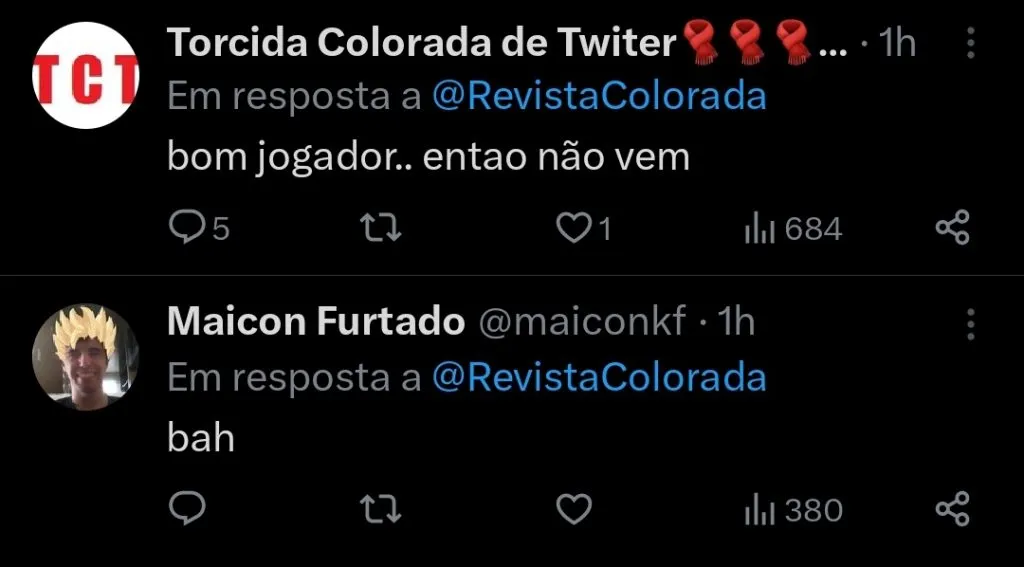 Repercussão via Twitter