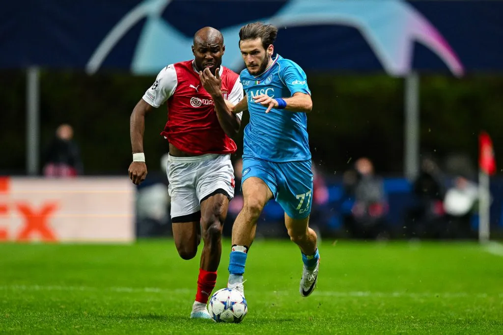 Al Musrati pelo Braga. (Photo by Octavio Passos/Getty Images)