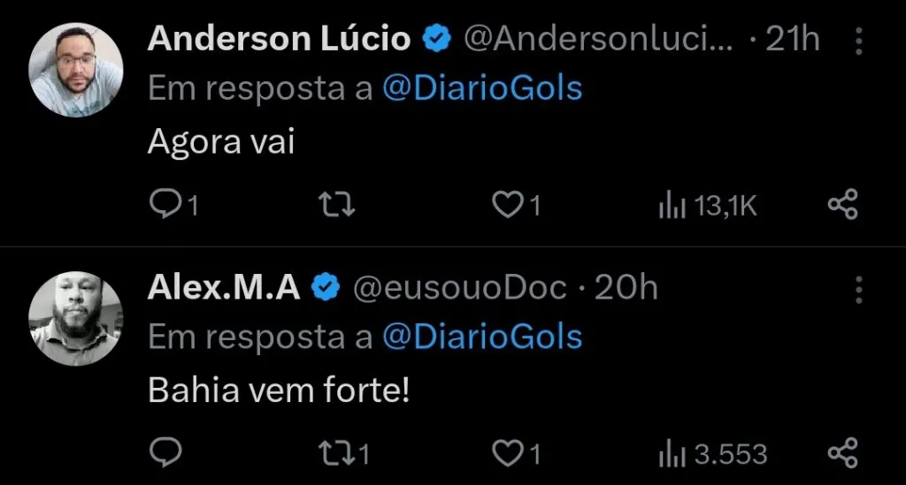 Repercussão via Twitter