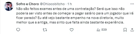 Torcedor fica revoltado com a notícia envolvendo o zagueiro Gustavo Henrique no Corinthians