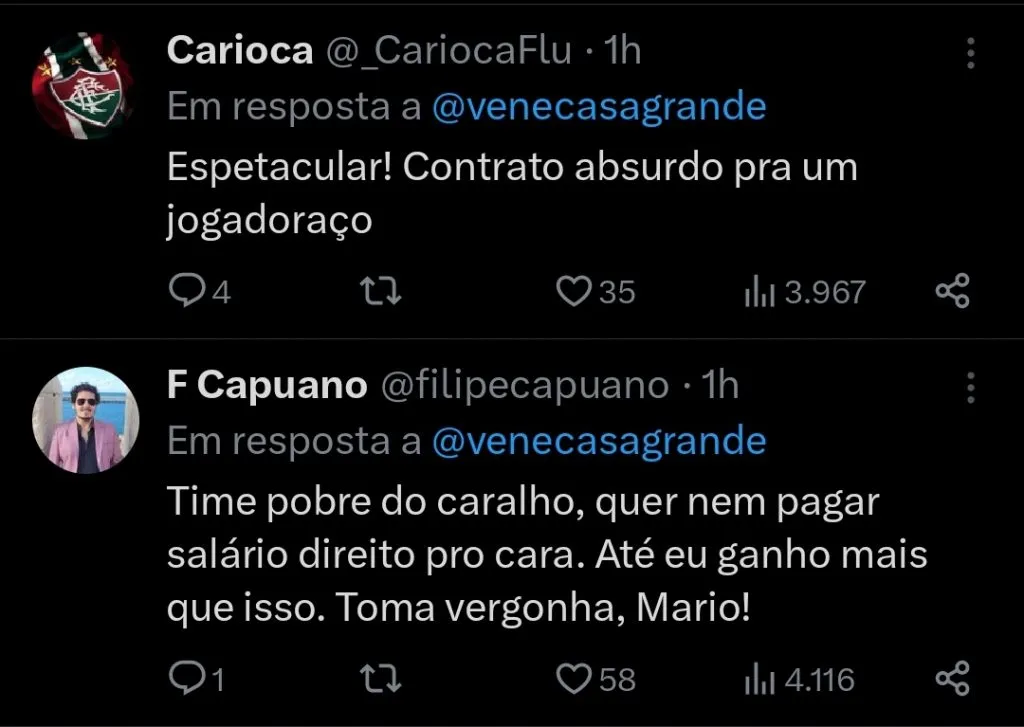 Repercussão via Twitter