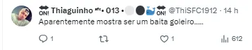 Torcedor comenta sobre Gabriel Brazão