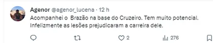 Torcedor comenta sobre Gabriel Brazão