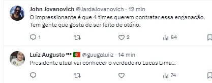 Torcedores do Santos ficam revoltados com a situação de Lucas Lima