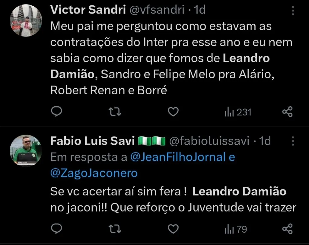 Repercussão via Twitter