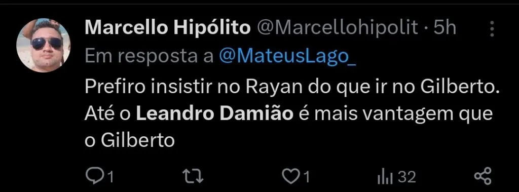 Repercussão via Twitter