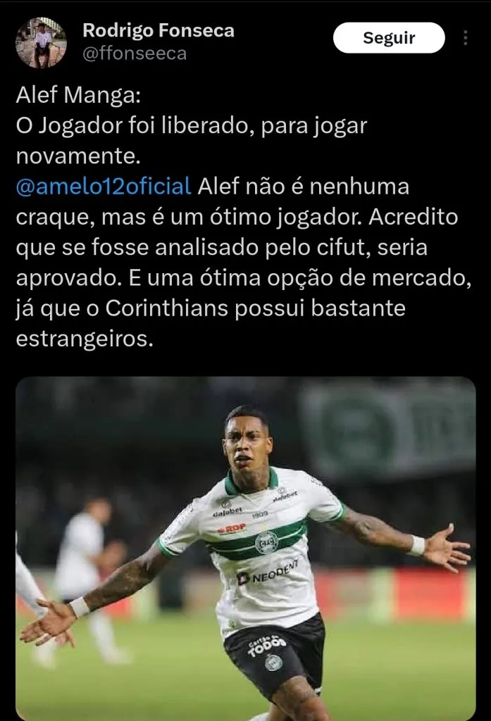 Fiel indica o atacante ao Timão