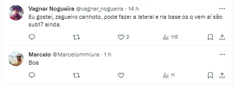 Torcida do São Paulo comenta sobre Matheus Belém