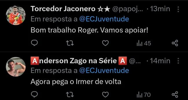Repercussão via Twitter