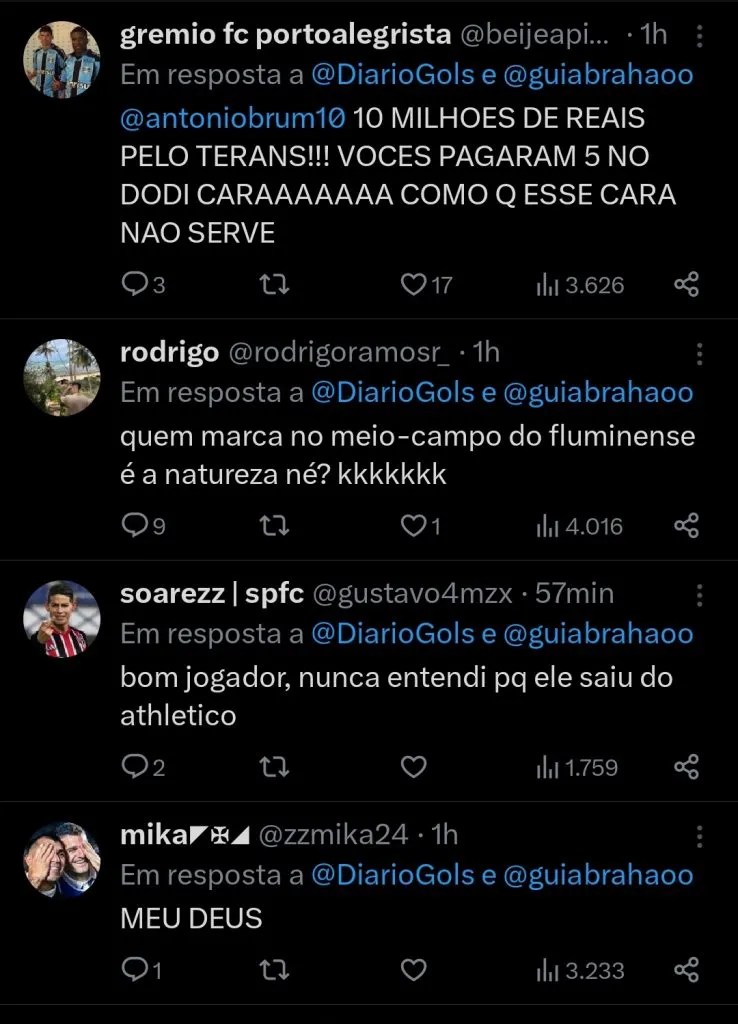 Repercussão via Twitter