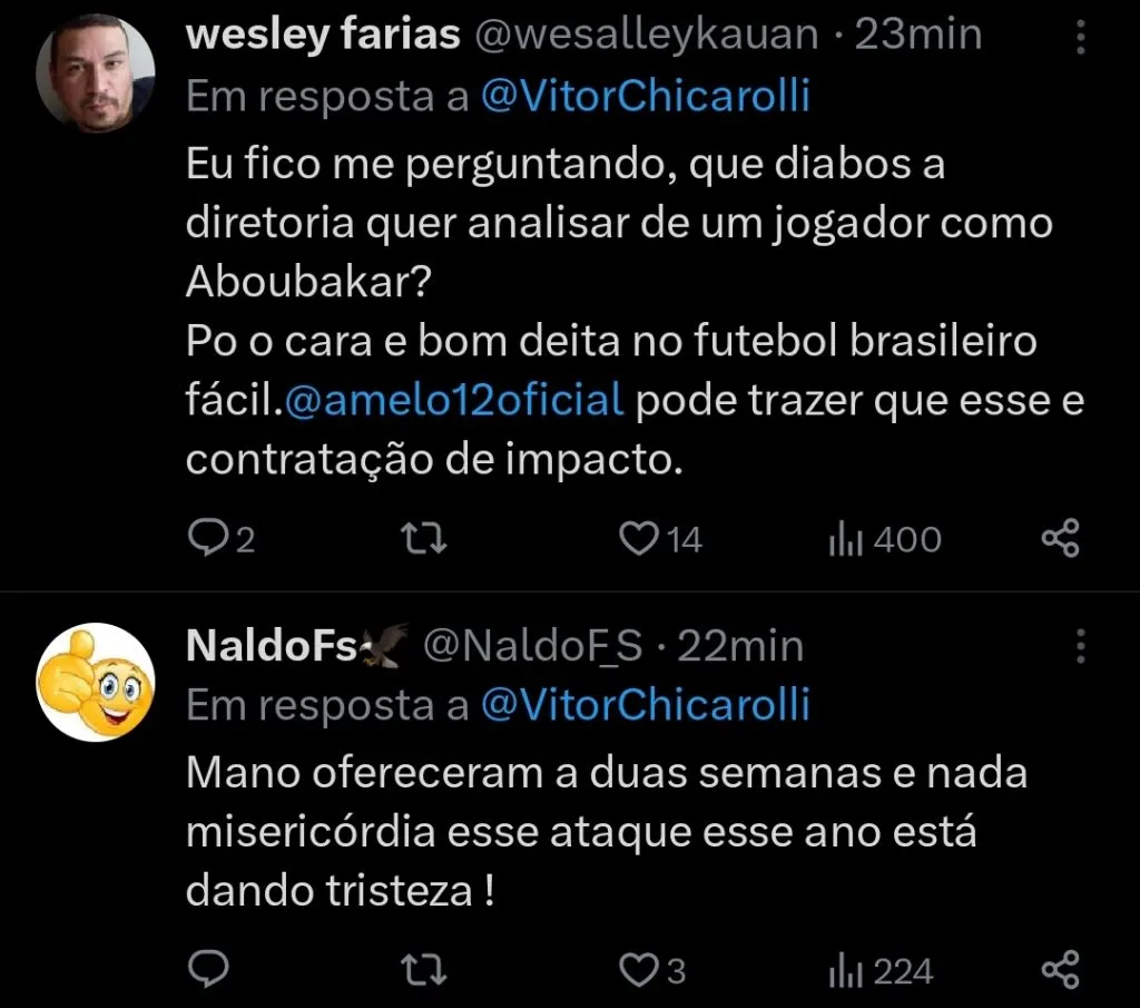 Repercussão via Twitter