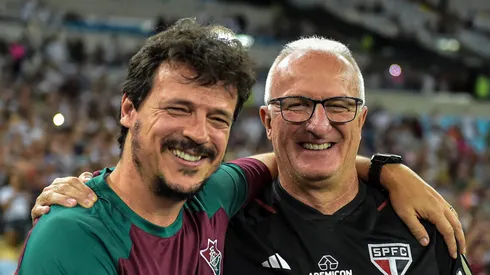 Fernando Diniz e Dorival Júnior lado a lado. Foto: Thiago Ribeiro/AGIF