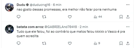 Torcida do Vasco reage à fala de Emiliano Díaz