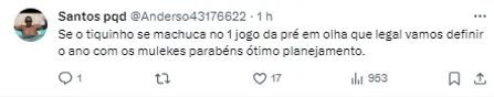 Torcida comenta no Twitter sobre situação dos substitutos de Diego Costa