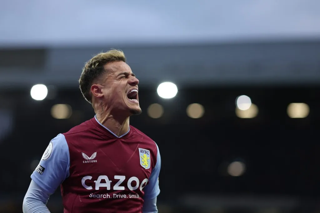 Philippe Coutinho pelo Aston Villa. (Photo by Richard Heathcote/Getty Images)
