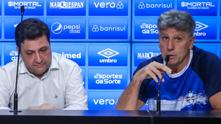 Guerra e Renato: Grêmio topou pagar caro por reforço contestado pela torcida (Foto: Lucas Uebel/Grêmio/Divulgação)