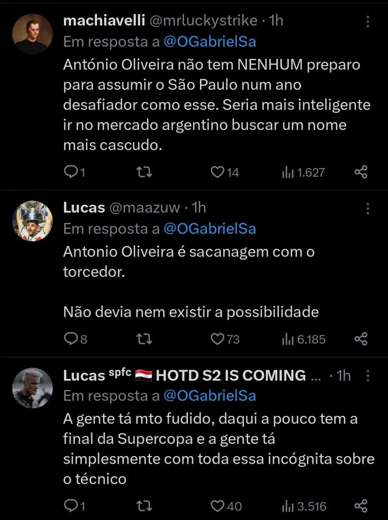 Repercussão via Twitter