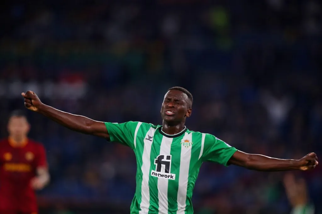 Luiz Henrique celebrando gol pelo Betis.  (Photo by Paolo Bruno/Getty Images)