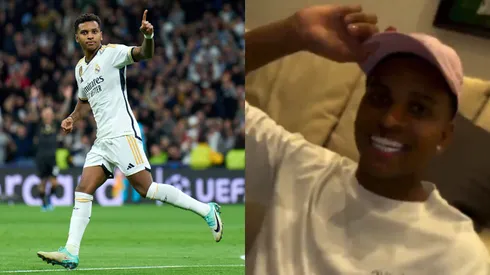 Rodrygo causa nas redes sociais. Foto Esq.: Angel Martinez/Getty Images e Foto Dir.: Reprodução