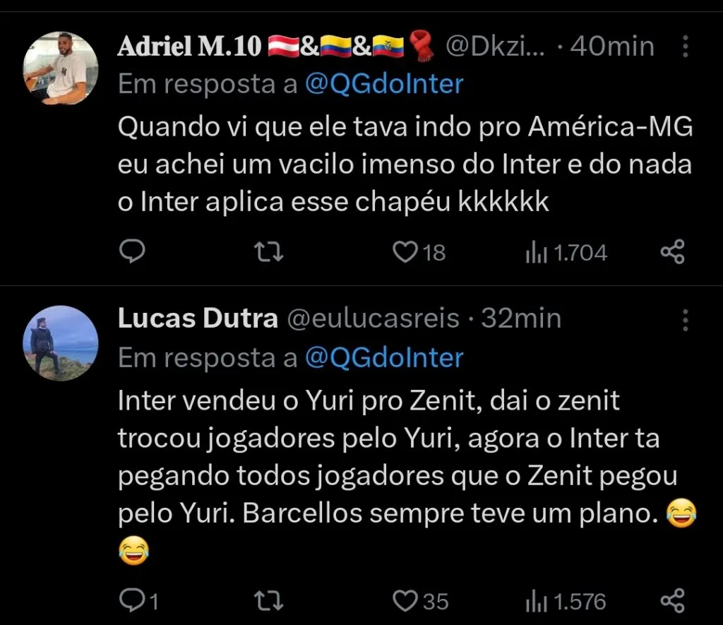 Repercussão via Twitter