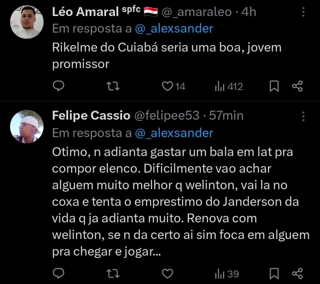 Repercussão via Twitter
