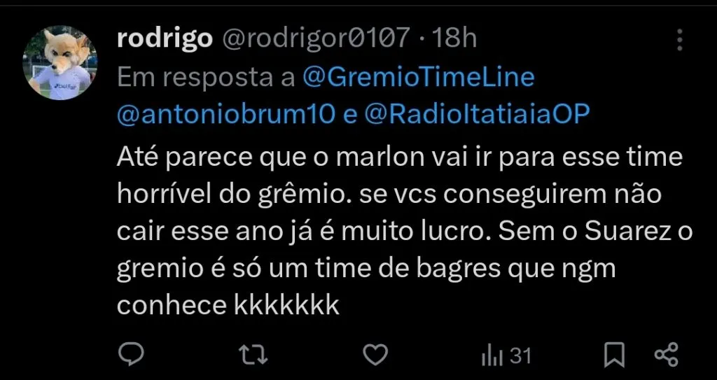 Repercussão via Twitter