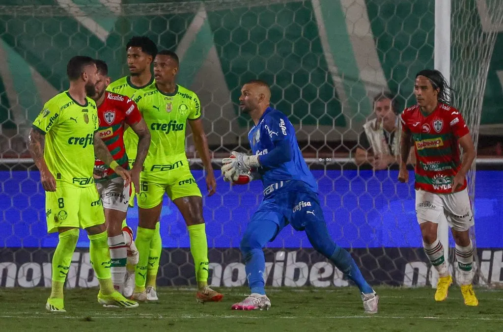 Goleiro do Palmeiras, Weverton, contra a Portuguesa | Fabio Menotti/Palmeiras