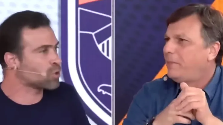 Pilhado e Mauro Cezar 'tretam' ao vivo. Foto: Reprodução Jovem Pan Esportes/YouTube