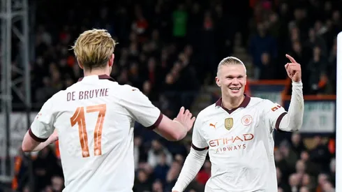De Bruyne e Haaland dão show no Manchester City. Foto: Shaun Botterill/Getty Images