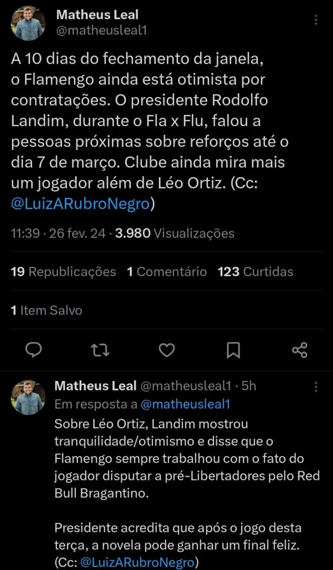 Repercussão via Twitter