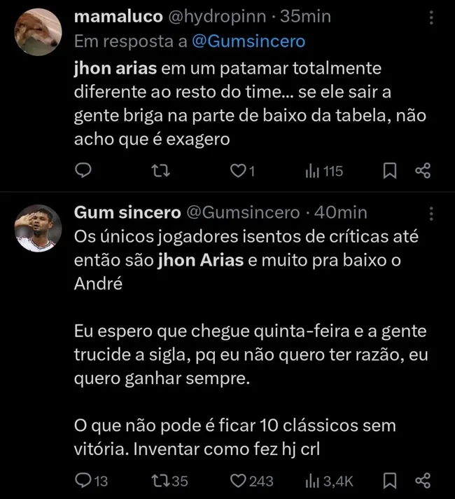 Repercussão via Twitter