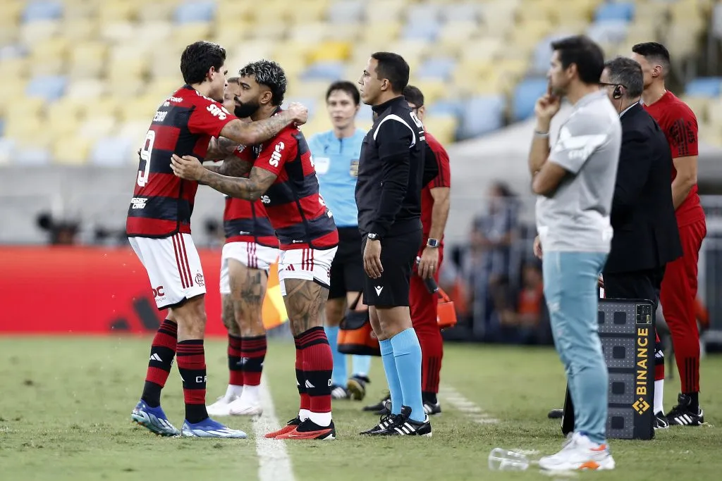 Gabigol substituindo Pedro no Flamengo. (Photo by Wagner Meier/Getty Images)