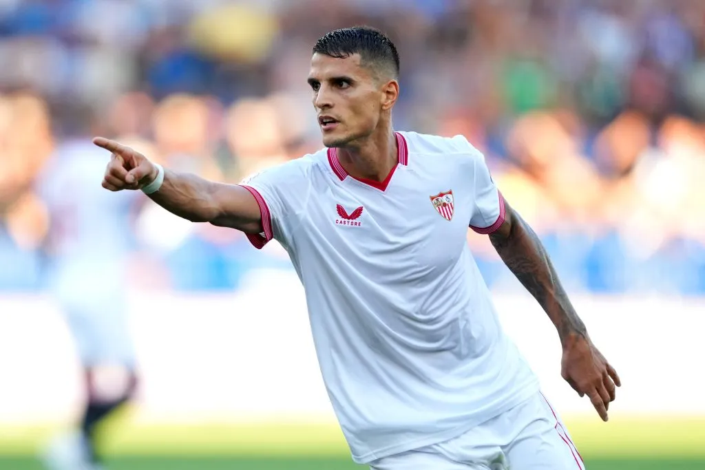Lamela no duelo diante do Alavés (Photo by Juan Manuel Serrano Arce/Getty Images)