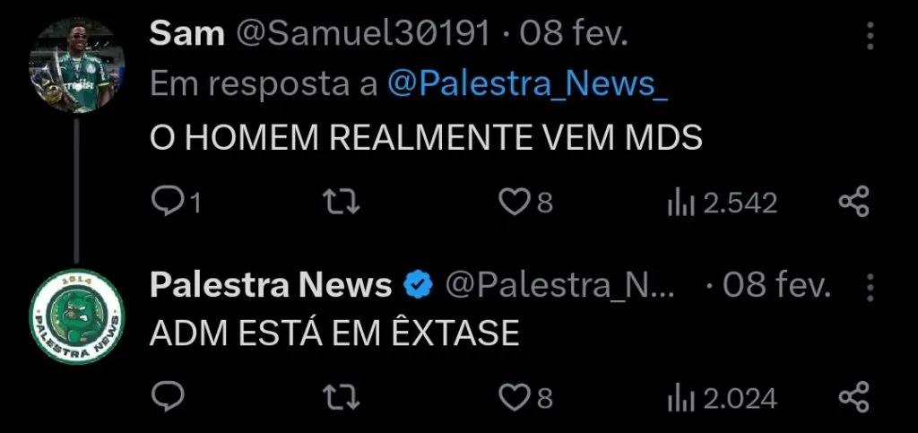 Repercussão via Twitter
