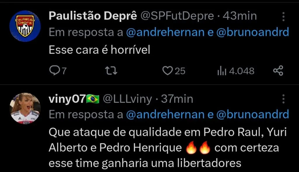 Repercussão via Twitter