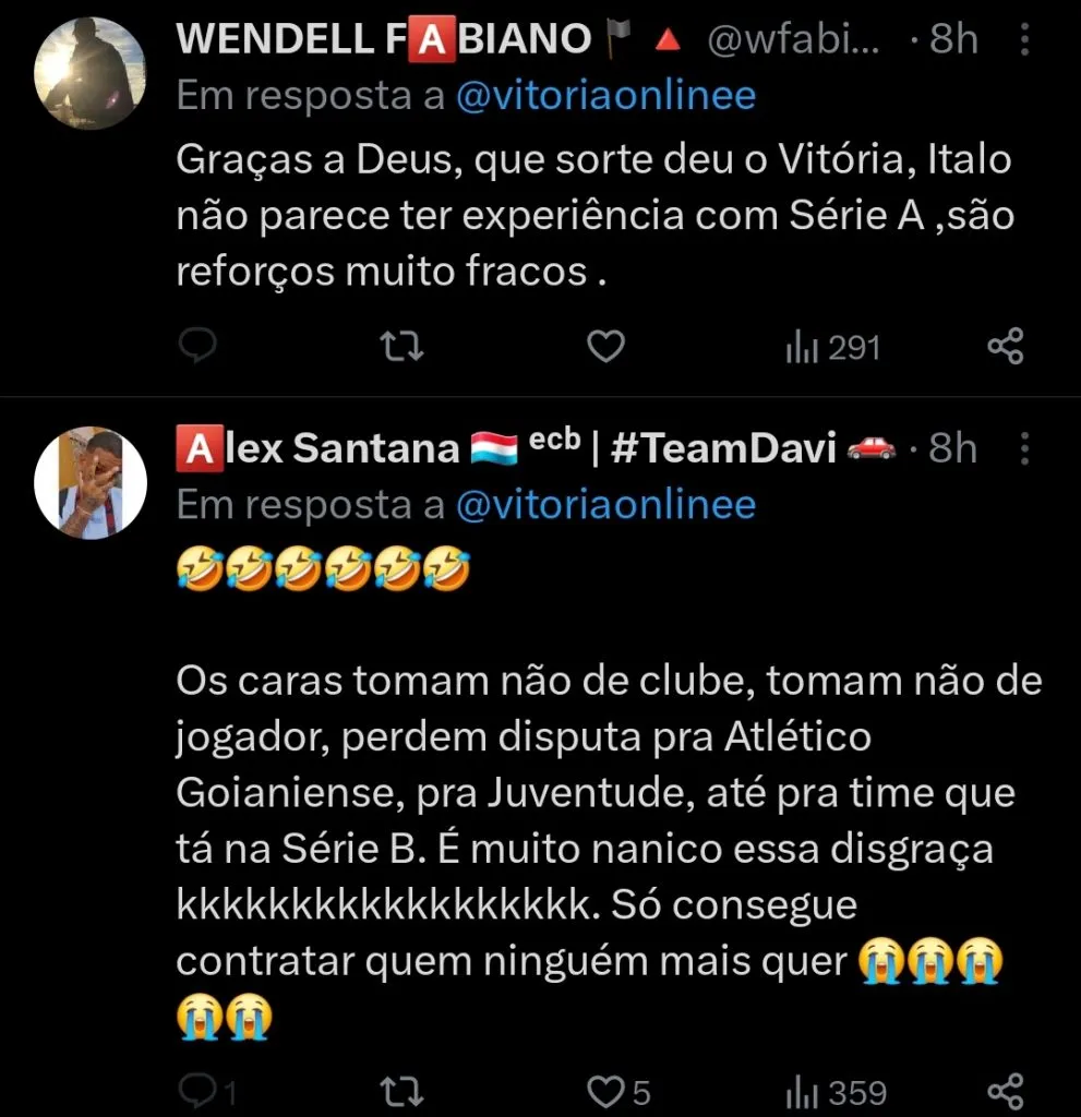 Repercussão via Twitter