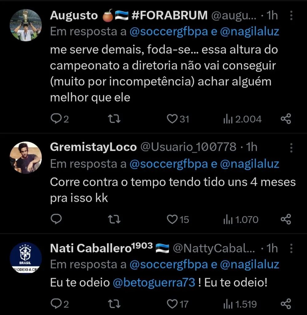 Repercussão via Twitter