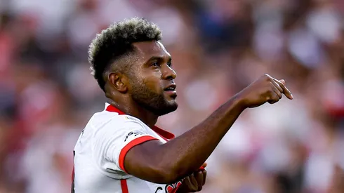 Miguel Borja em ação no River Plate. Foto: Marcelo Endelli/Getty Images