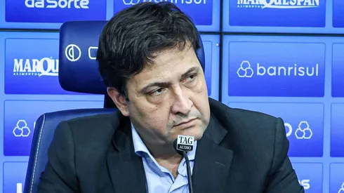 RS - PORTO ALEGRE - 29/06/2023 - GREMIO, COLETIVA DO PRESIDENTE ALBERTO GUERRA - Alberto Guerra presidente do Grêmio durante em coletiva de imprensa realizada no CT Luiz Carvalho. Foto: Maxi Franzoi/AGIF