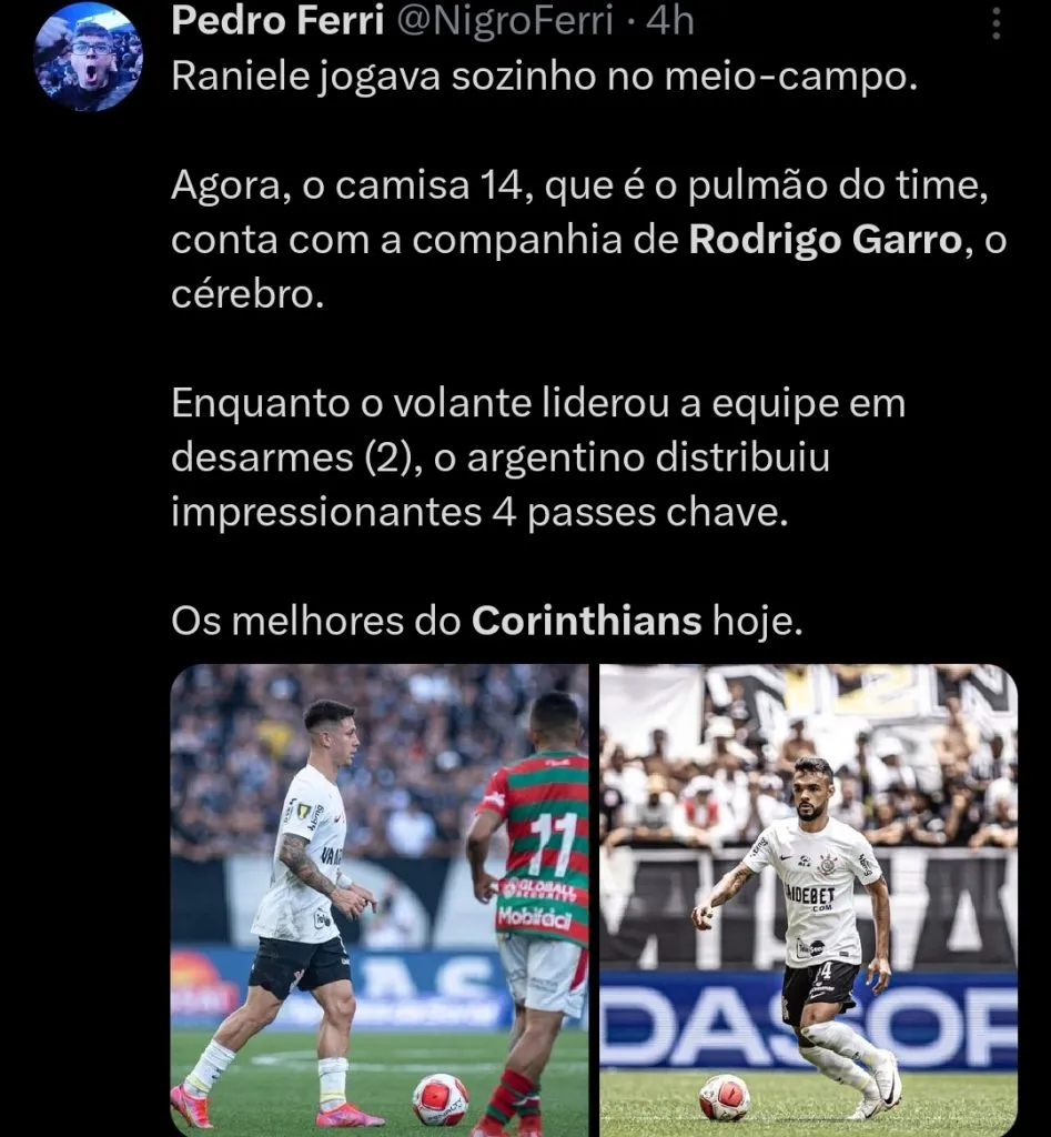 Torcida exalta Garro e Raniele