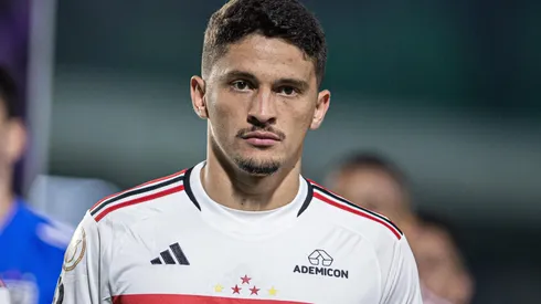 Pablo Maia jogador do Sao Paulo durante partida contra o Goias no estadio Serrinha pelo campeonato Brasileiro A 2023. Foto: Isabela Azine/AGIF