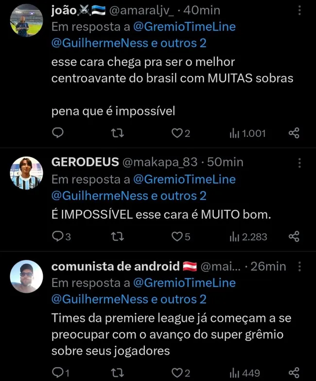 Repercussão via Twitter