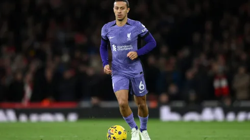 LONDON, ENGLAND - FEBRUARY 04: Thiago Alcantara of Liverpool during the Premier League match between Arsenal FC and Liverpool FC at Emirates Stadium on February 04, 2024 in London, England. (Photo by Justin Setterfield/Getty Images)