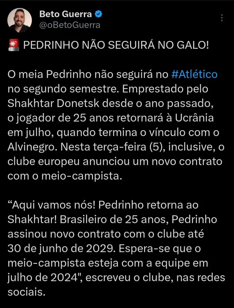 Repercussão via Twitter